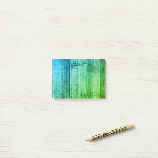 Cool Blue en Green Post-it® Notes (Op bureau)