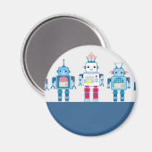 Cool Blue en Red Robots Novelty Gifts Magneet (Voorkant / Achterkant)