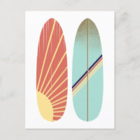 Cool Blue en Red Surfboard Illustratie