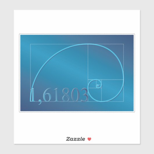 Cool Blue Fibonacci Mathematics Car Sticker (Vel)
