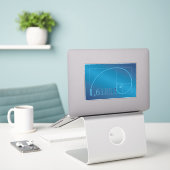 Cool Blue Fibonacci Mathematics Car Sticker (Laptop op bureau)