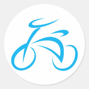 Cool Blue Fietsfiets Logo Ronde Sticker