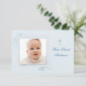 Cool Blue Flat Foto Dank je Bedankkaart (Staand voorkant)