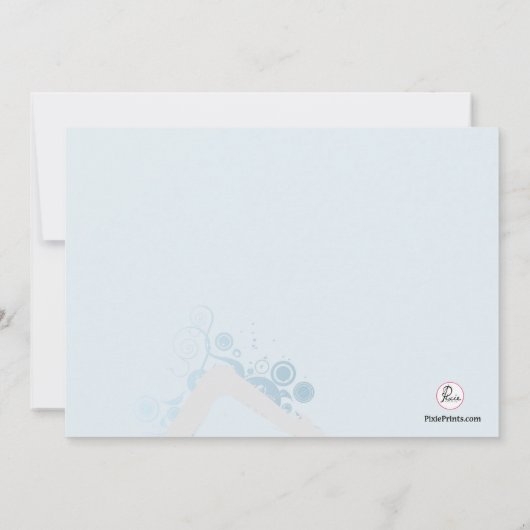 Cool Blue Flat Invitation religieuse (Dos)