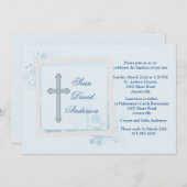 Cool Blue Flat Invitation religieuse (Devant / Derrière)