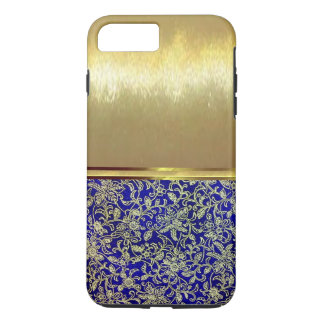 Cool Blue  floral Gold Design Hoesje