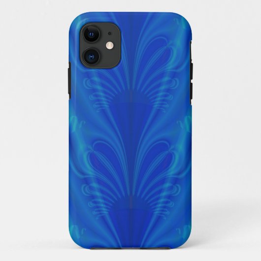 Cool Blue Fractal Iphone Case (Achterkant)