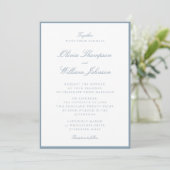 Cool Blue Framed Wedding Invitation (Debout devant)