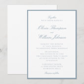 Cool Blue Framed Wedding Invitation (Devant / Derrière)