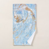 Cool Blue Gold Marble Stone Bad Handdoek (Handdoek)