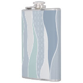 Cool Blue Green Curved Stripes Abstract Waves Naam Heupfles (Links)