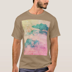 Cool Blue Grunge Waterverf Sky Landschap T-shirt