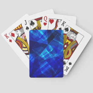 Cool Blue Ice Geometric Patroon Pokerkaarten