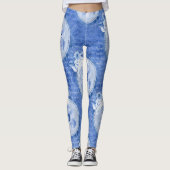 Cool Blue Leggings Flower Print Leggings (Voorkant)