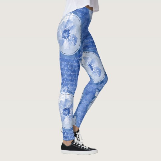 Cool Blue Leggings Flower Print Leggings (Rechts)