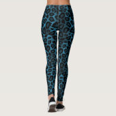 Cool Blue Leopard Animal Print Leggings (Achterkant)