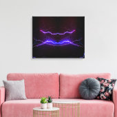 Cool blue lightning storm canvas afdruk (Insitu (Woonkamer))