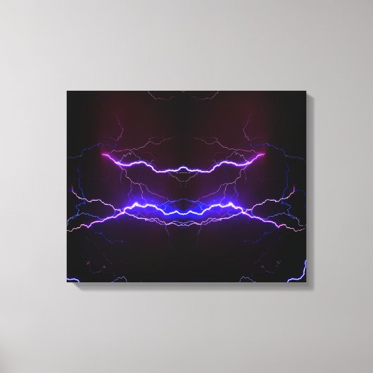 Cool blue lightning storm canvas afdruk (Voorkant)