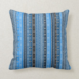 Cool Blue Modern Mudcloth Kussen