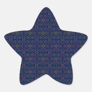 Cool Blue ModernAbstract Geometrische vierkanten S Ster Sticker