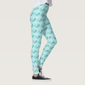 Cool Blue Narwhal met Glasses Pattern Leggings (Rechts)