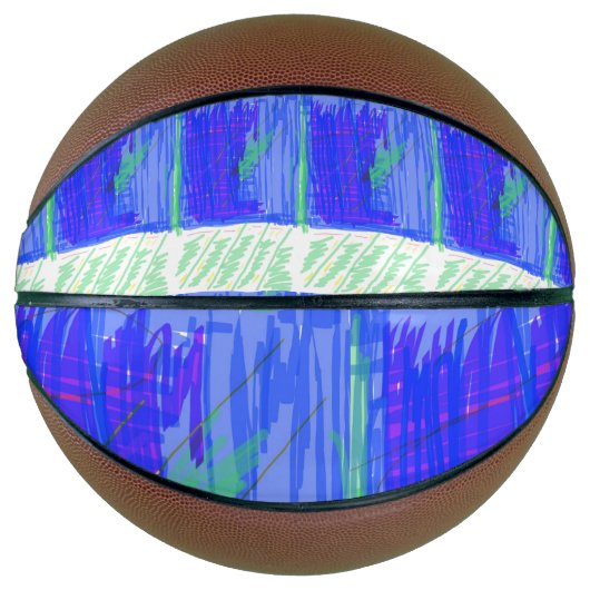 Cool Blue Nautical Abstract Basketbal (Voorkant)