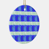 Cool Blue Nautical Abstract Keramisch Ornament (Rechts)