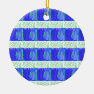 Cool Blue Nautisch Abstract Keramisch Ornament