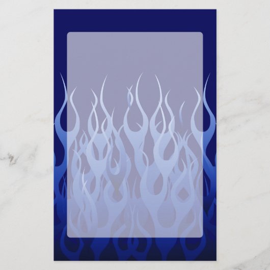 Cool Blue op Blue Racing Flames Briefpapier (Voorkant)