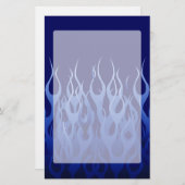 Cool Blue op Blue Racing Flames Briefpapier (Voorkant / Achterkant)