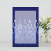 Cool Blue op Blue Racing Flames Briefpapier (Staand voorkant)