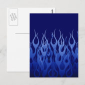 Cool Blue op Blue Racing Flames decoratief Briefkaart (Voorkant / Achterkant)
