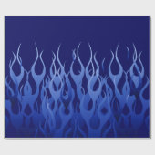 Cool Blue op Blue Racing Flames decoratief Cadeaupapier (Vlak)