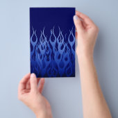 Cool Blue op Blue Racing Flames decoratief Flyer (Hand)