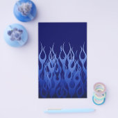 Cool Blue op Blue Racing Flames decoratief Flyer (Enkel)