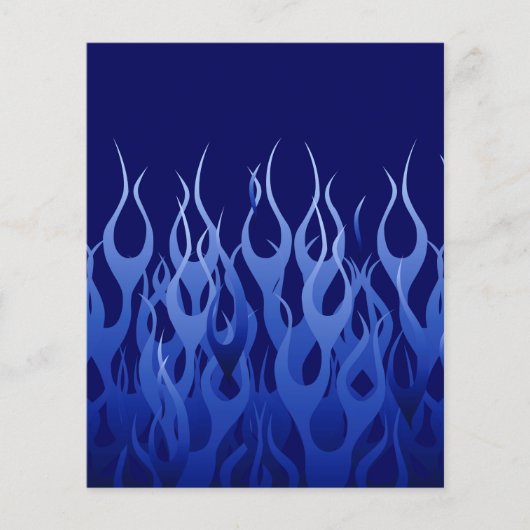 Cool Blue op Blue Racing Flames decoratief Flyer (Voorkant)
