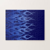 Cool Blue op Blue Racing Flames decoratief Legpuzzel (Horizontaal)
