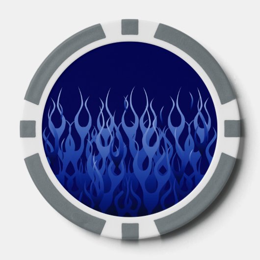 Cool Blue op Blue Racing Flames decoratief Pokerchips (Voorkant)