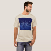 Cool Blue op Blue Racing Flames T-shirt (Voorkant volledig)