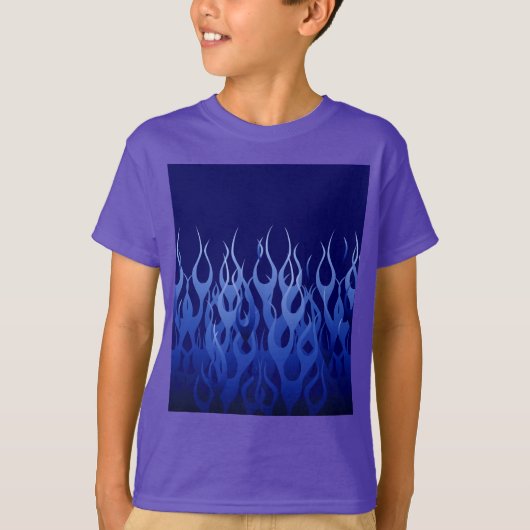 Cool Blue op Blue Racing Flames T-shirt (Voorkant)