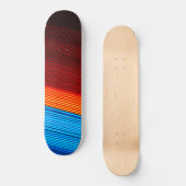 COOL Blue Oranje Yellow Red Black Stripes Skateboard (Voorkant)