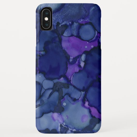 Cool Blue & Paarse Waterverf Ink Splash Pattern Case-Mate iPhone Case (Achterkant)