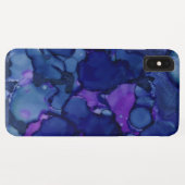 Cool Blue & Paarse Waterverf Ink Splash Pattern Case-Mate iPhone Case (Achterkant (horizontaal))