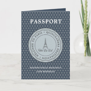 Cool Blue Paris Passport met Afbeelding Quinceañer