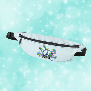 Cool Blue Peace teken Starr Scrolls op Lichtblauw Heuptasje