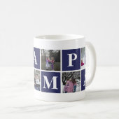 Cool Blue Photo Collage Grampa Mok (Voorkant rechts)