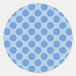 Cool Blue Polka Dots Pattern on Blue Cute Gifts Ronde Sticker