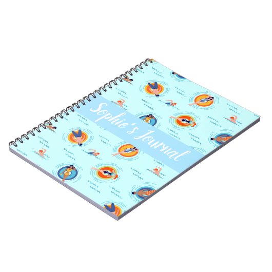 Cool Blue-poolpartij Summer vibe Notitieboek (Linkerzijde)