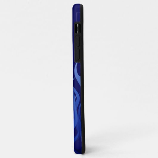 Cool Blue Racing Flames Pin Stripes Case-Mate iPhone Case (Achterkant/links)