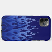 Cool Blue Racing Flames Pin Stripes Case-Mate iPhone Case (Achterkant (horizontaal))